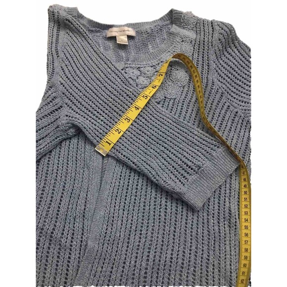 Christopher & Banks Women's Cardigan Sweater Size M Blue Color - Picture 8 of 13